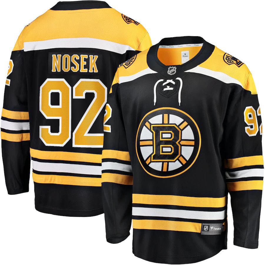 Men Boston Bruins 92 Tomas Nosek Fanatics Branded Black Home Breakaway Player NHL Jersey
